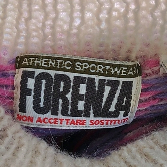 VTG Y2K FORENZA MOHAIR BLEND FAIRISLE SWEATER!!MOCK TURTLENECK WOMANS M - Picture 4 of 5